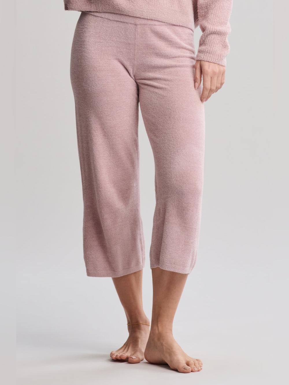 Barefoot Dreams Cozy Chic Lite Textured Soft Cropped Pants Small Petite